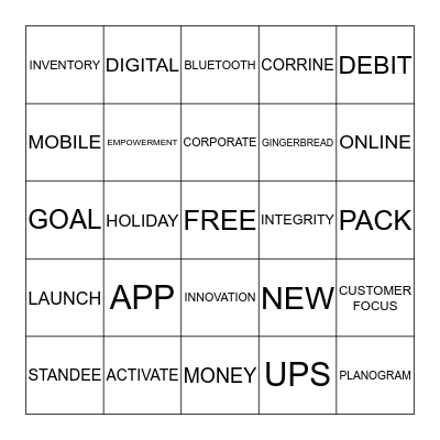 Lottery Lingo Bingo Card
