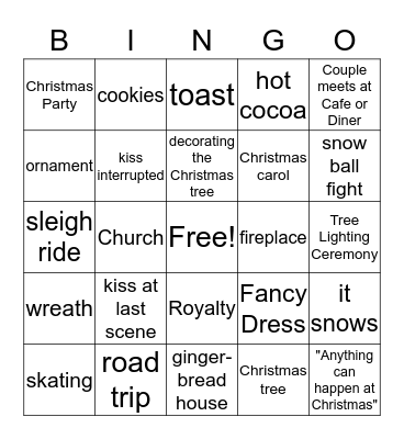 Hallmark Bingo Card