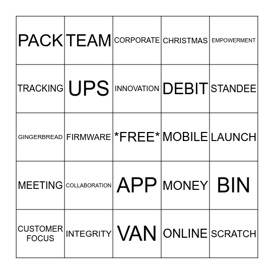 LOTTERY LINGO BINGO Card