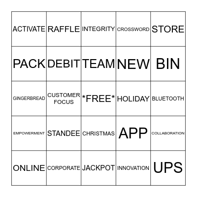 LOTTERY LINGO BINGO Card