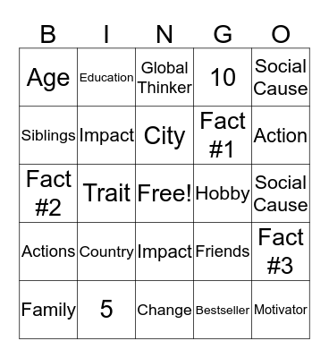 Real Kids, Real Stories, Real Change Bingo Card