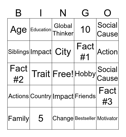 Real Kids, Real Stories, Real Change Bingo Card