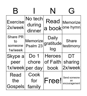 WINTER CHALLENGE Bingo Card