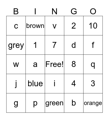 ASL Bingo Card