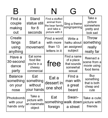 Chicago Bingo Card