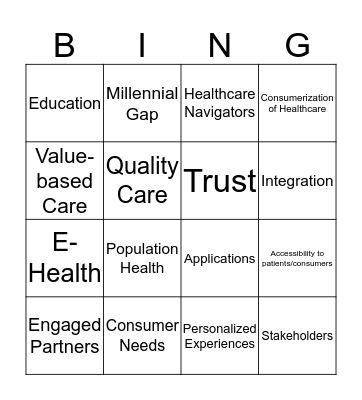 Consumer Engagement Bingo Card