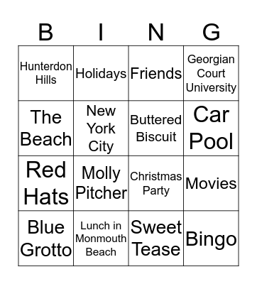 Red Hats Bingo Card