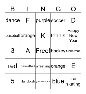 ASL Bingo Review #1 Bingo Card