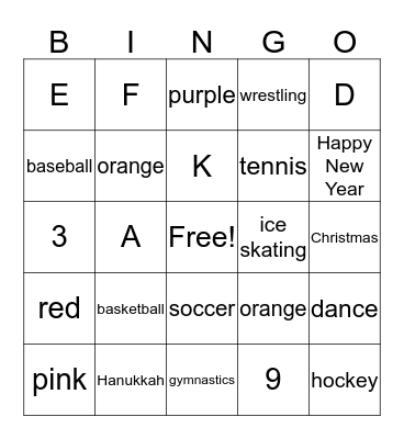 ASL Bingo Review #1 Bingo Card