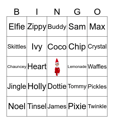 Elf on the Shelf Bingo Card
