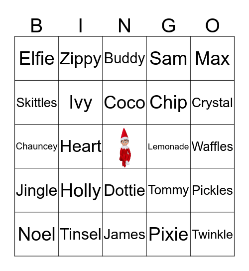 Elf on the Shelf Bingo Card