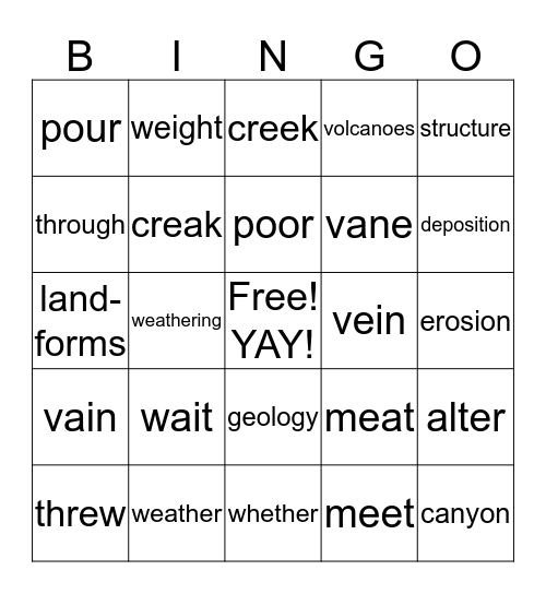 4D Unit #3 BINGO Card