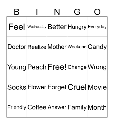 Proud Of You :') Bingo Card