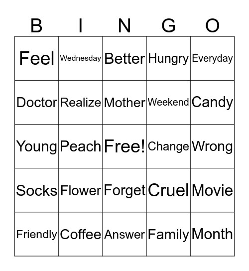 Proud Of You :') Bingo Card