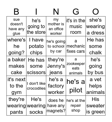 Unit 1 - 4 recap Bingo Card