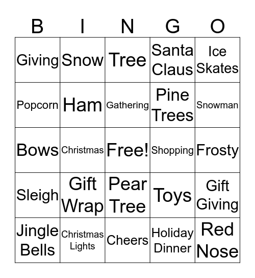 Jingle Bells Bingo Card