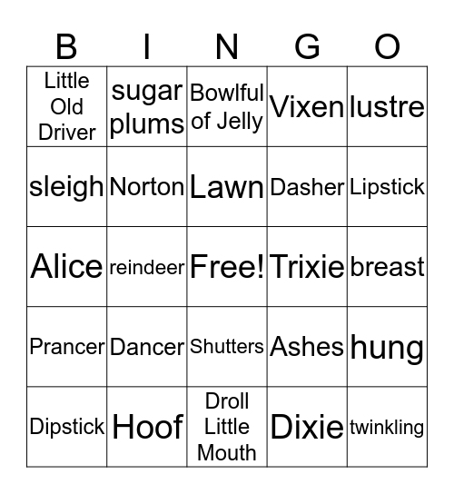 Night Before Christmas Bingo Card
