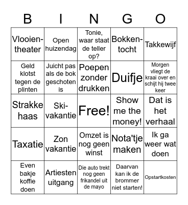Makelaardij Woorden - Bingo Card
