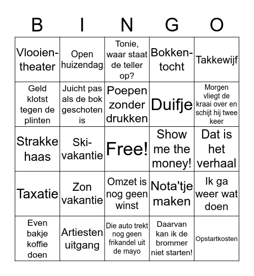 Makelaardij Woorden - Bingo Card