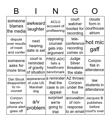 Parsons v Ryan Bingo Card