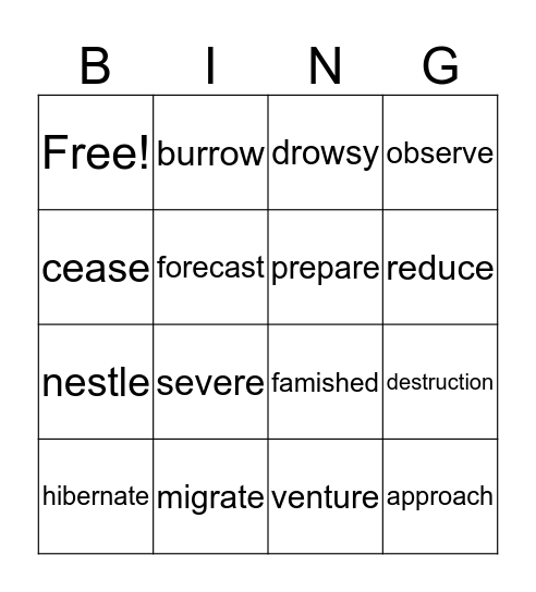 Wordly Wise Lesson 3 Bingo Card