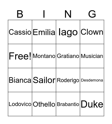 Body Count Bingo Card