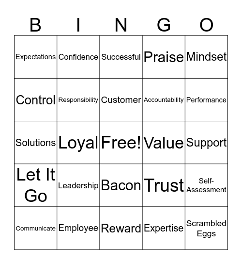 Active Empowered Bingo Card