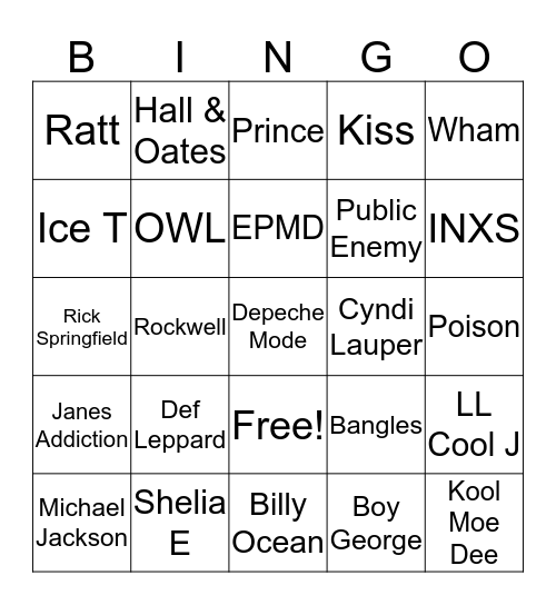 Beats Bingo Card