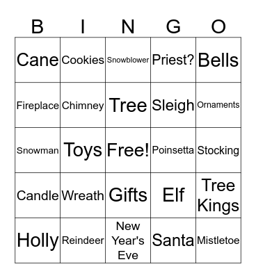 Feliz Navidad Bingo Card