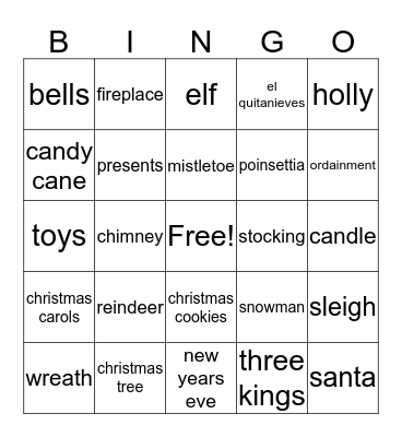 Christmas Bingo Card