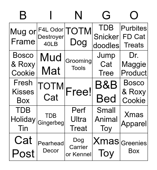 Christmas Bingo Dec 6-21 Bingo Card