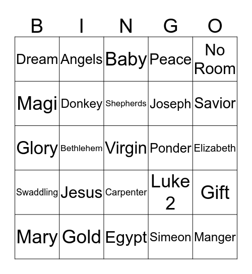 CHRIST MAS Bingo Card
