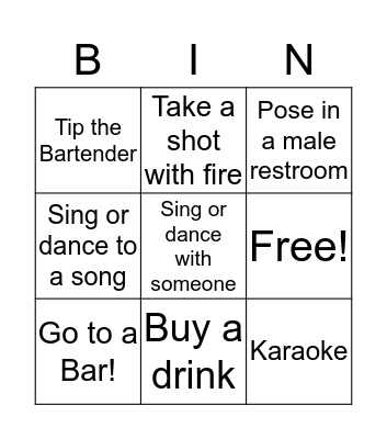 Ladies Night Bingo Card