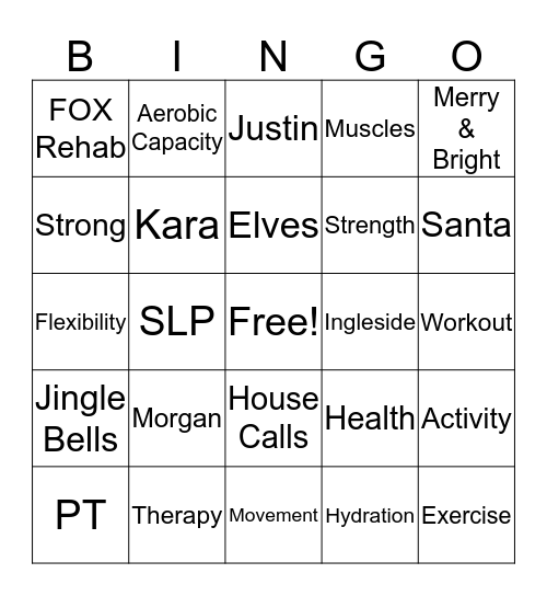 FOX Christmas BINGO Card