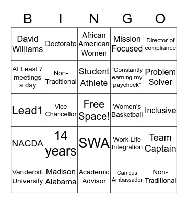 Candice Storey Lee  Bingo Card
