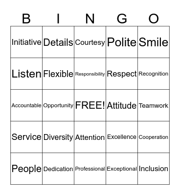 Client Service Excellence Week Bingo Card