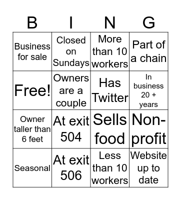 Holiday Mixer! Bingo Card