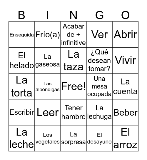 ASD 1 Chapter 4 Vocab Bingo Card