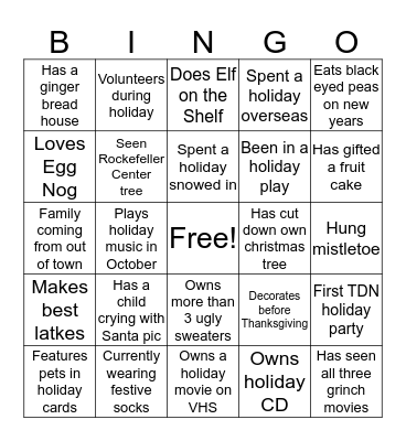 MoneySolver Holiday Bingo Card