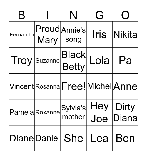 Raaff's Christmas Song Bingo 2018 Bingo Card