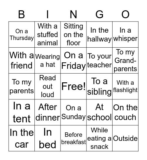 Bingo For Books Bingo Card