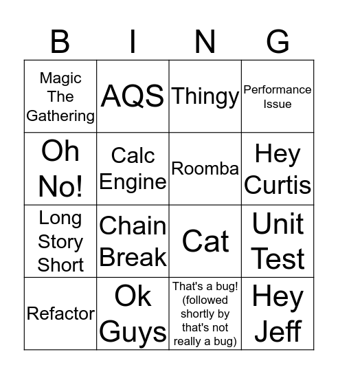 ToneZone Bingo Card