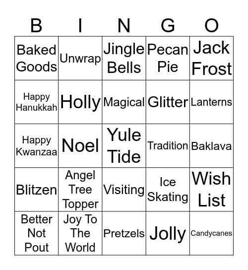 HOLIDAY Bingo Card