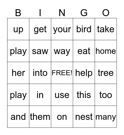 Unit 1 Bingo Card