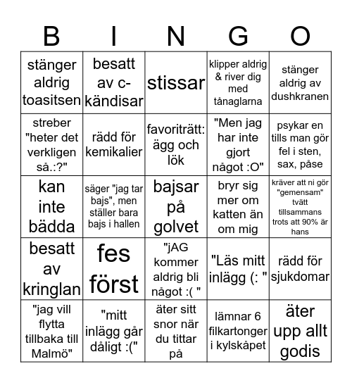 sven Bingo Card