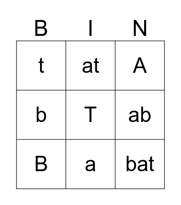 OG Lesson #1 Bingo Card