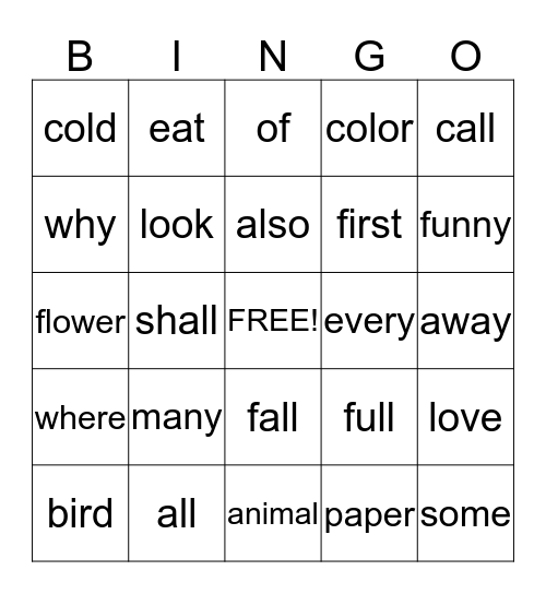 Theme 3 Bingo Card