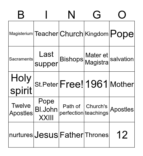 Mother and Teacher  Bingo Card