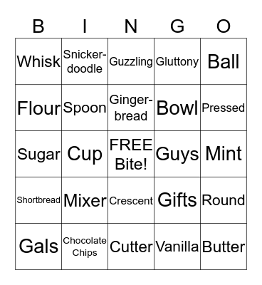 Cookie Craze Bingo Card