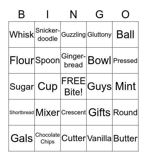 Cookie Craze Bingo Card